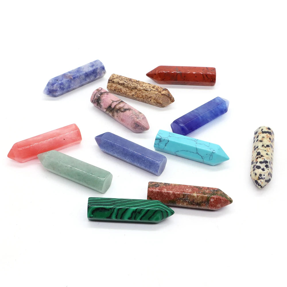 50x 40 mm Crystal Point Wand (Quartz Tower) – 30-Color Collection