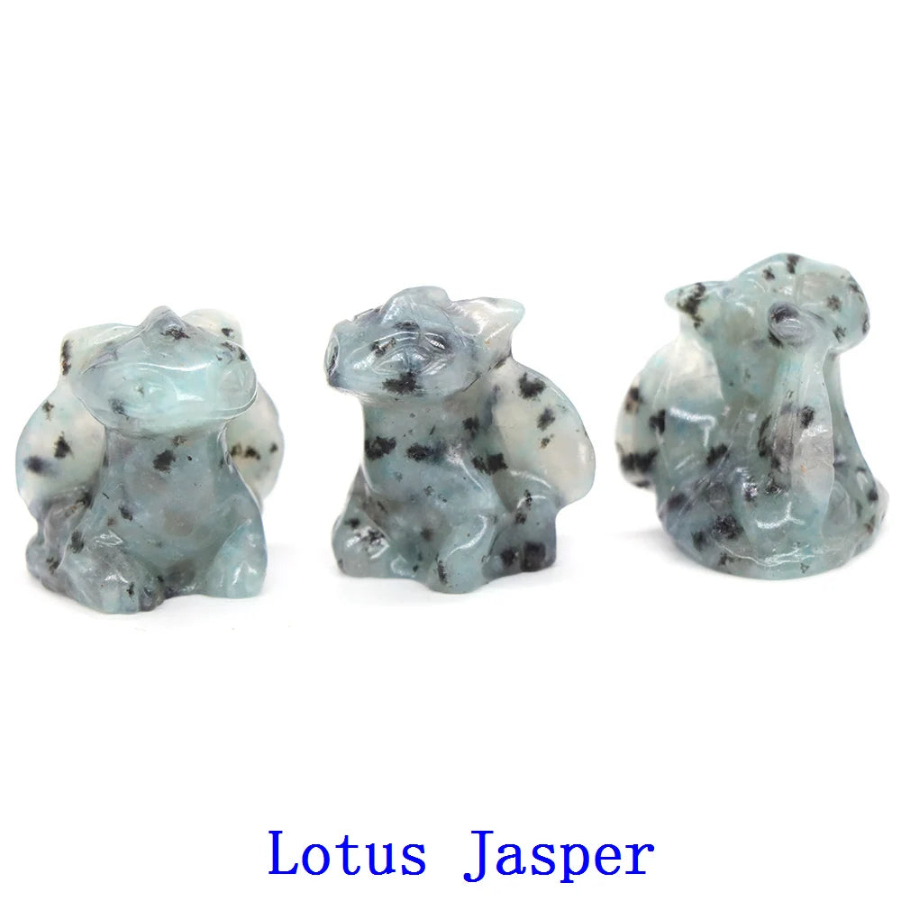 5x Hand-Carved Crystal Dragon – 30 mm “Toothless” Mini Figurine (Multi-Stone Collection)