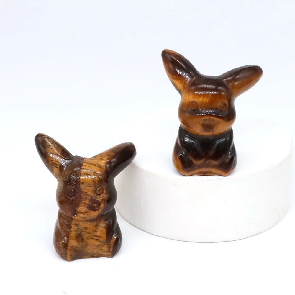 20x Hand-Carved Crystal “Pikachu” – 30 mm Mini Figurine (Multi-Stone Collection)