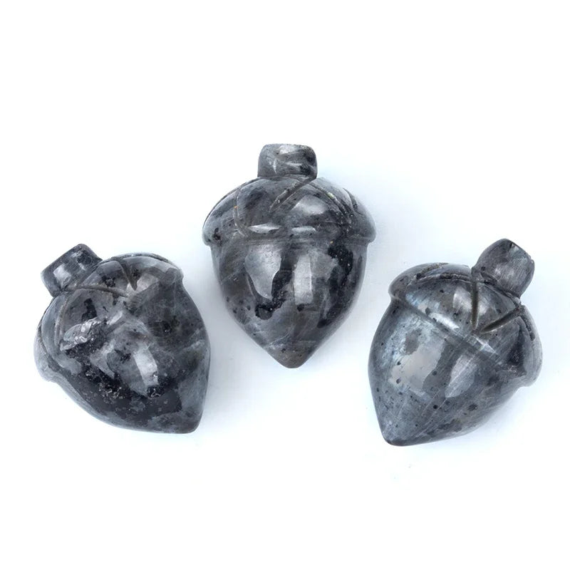 1x Pine Nut (Acorn) Crystal – 20×26 mm Carved Ornament (No Hole)