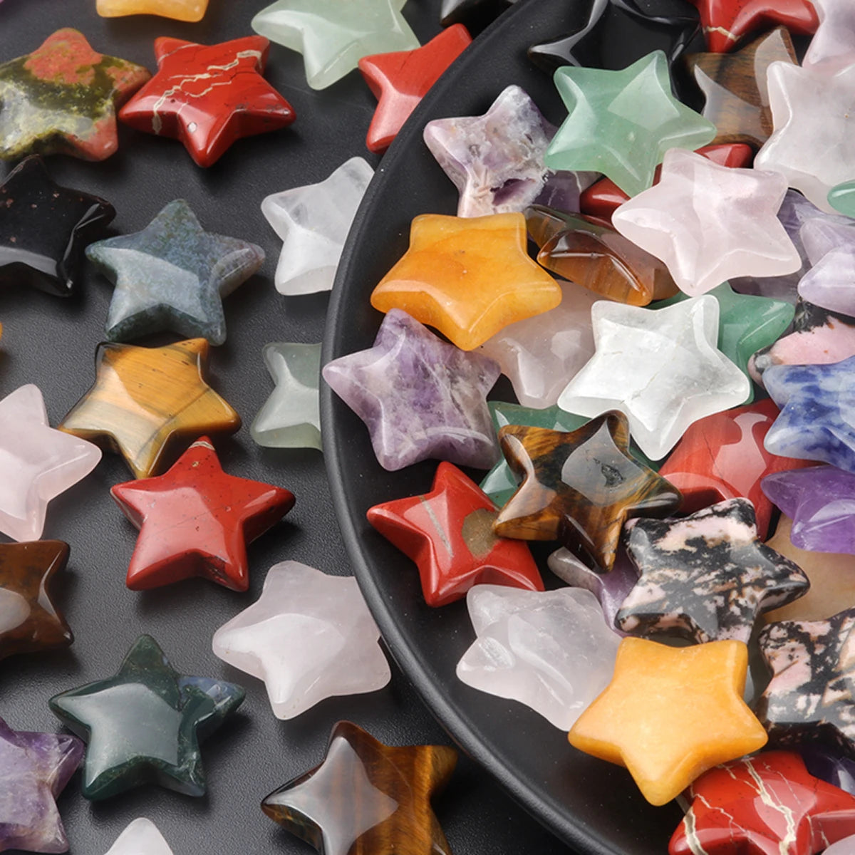5x Five-Pointed Star Crystal Set – Multi-Stone Collection