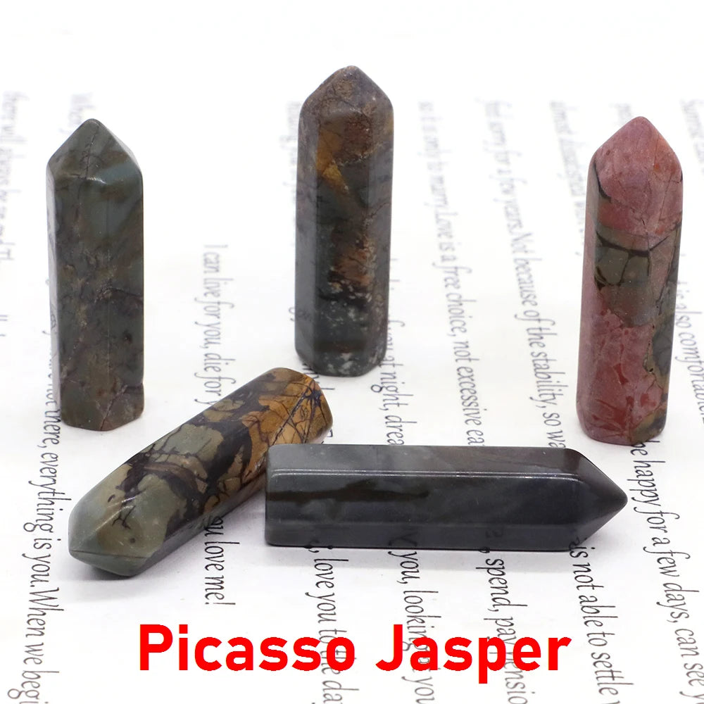 50x 40 mm Crystal Point Wand (Quartz Tower) – 30-Color Collection