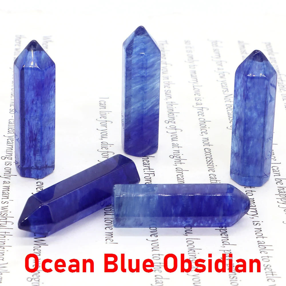20x 40 mm Crystal Point Wand (Quartz Tower) – 30-Color Collection