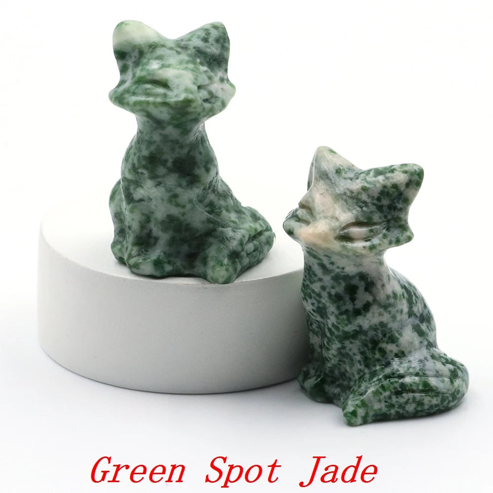 20x Hand-Carved Crystal Fox – 40 mm Figurine (Multi-Stone Collection)