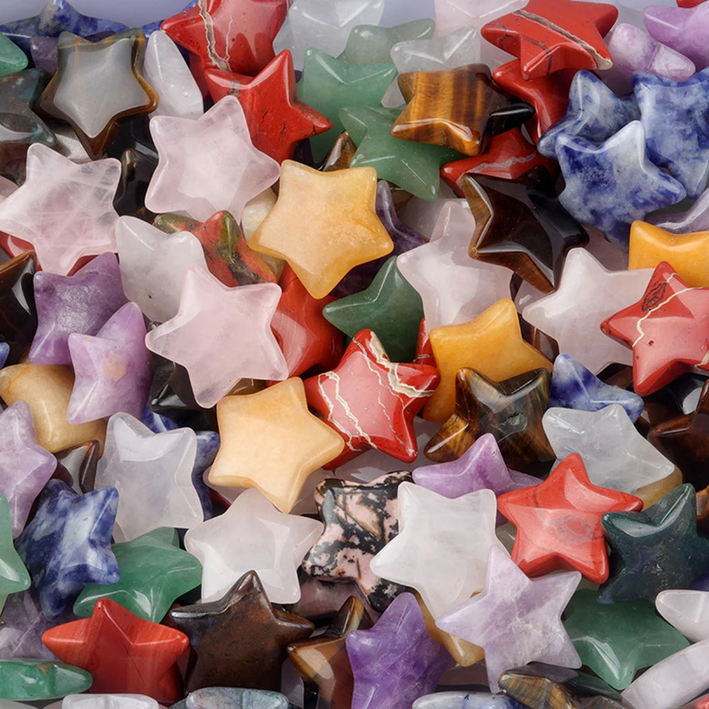 5x Five-Pointed Star Crystal Set – Multi-Stone Collection