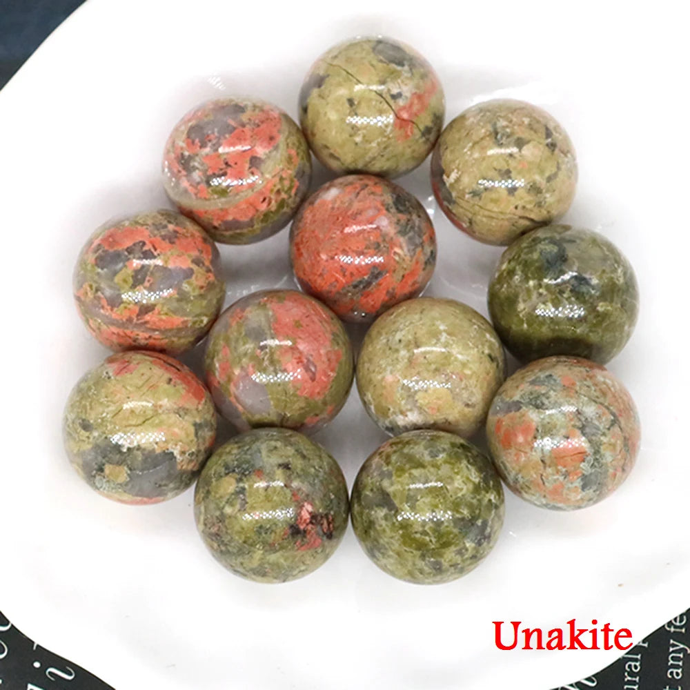 5x 16 mm Mini Crystal Sphere – Natural Stone Specimen Globe (Multi-Stone Collection)