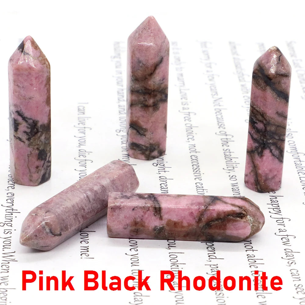 50x 40 mm Crystal Point Wand (Quartz Tower) – 30-Color Collection