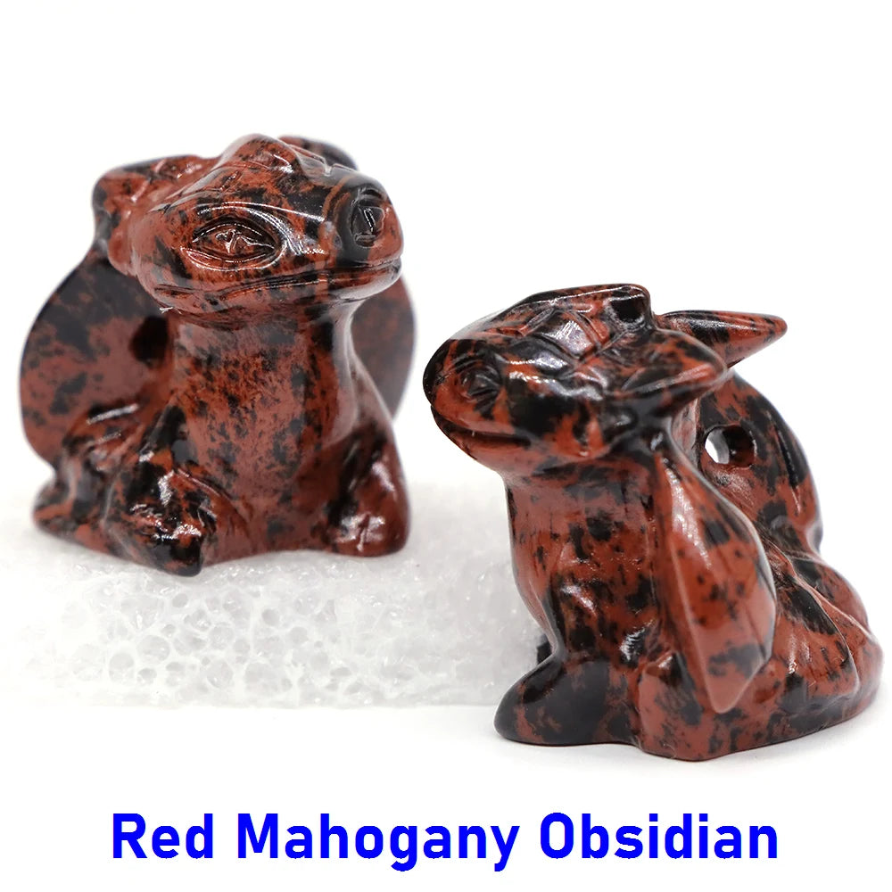 1x Hand-Carved Crystal Dragon – 30 mm “Toothless” Mini Figurine (Multi-Stone Collection)