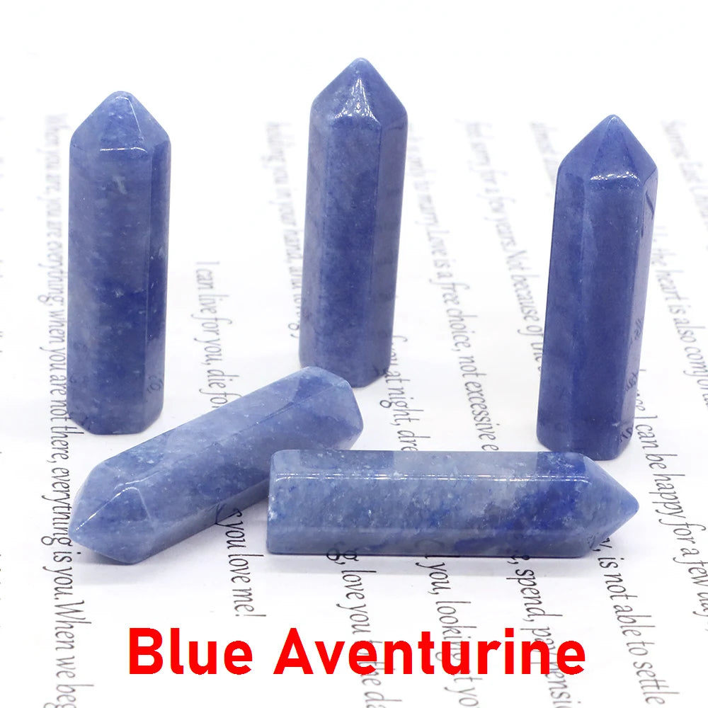 20x 40 mm Crystal Point Wand (Quartz Tower) – 30-Color Collection