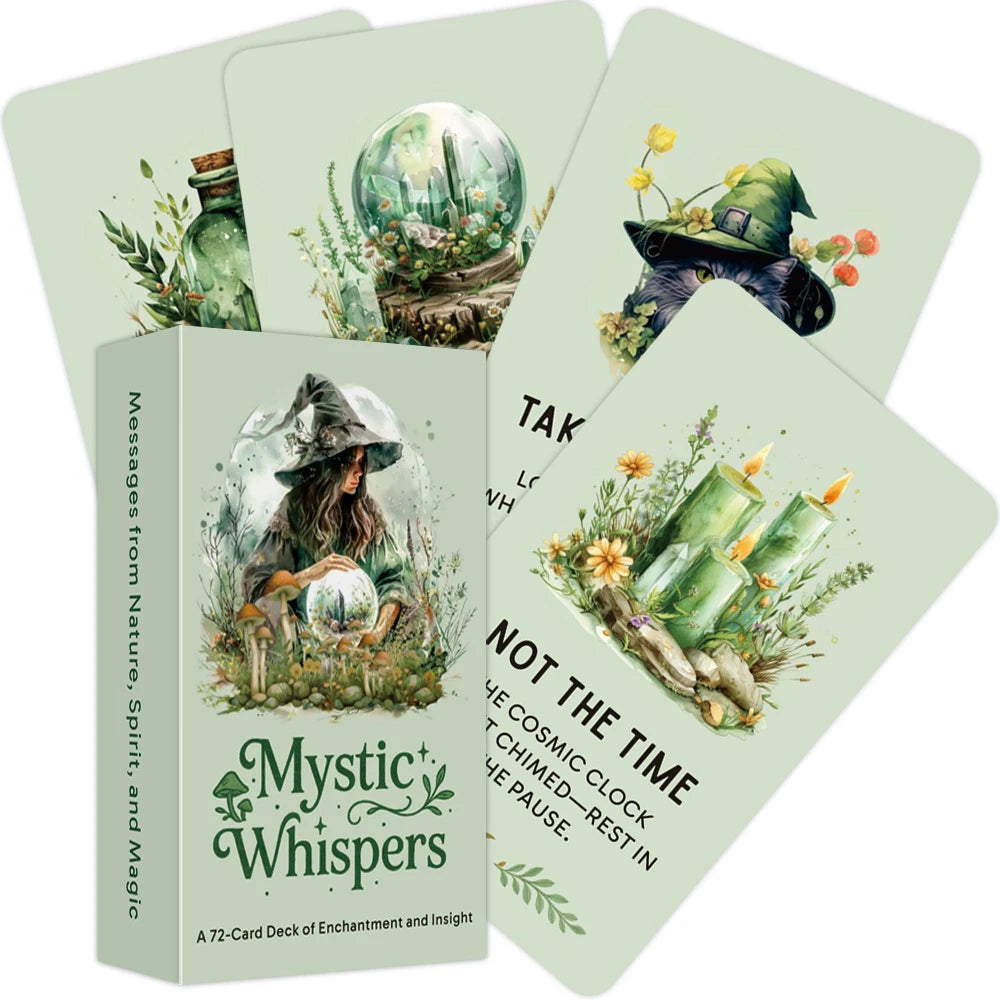 Mystic Whispers Oracle Deck – 72 Watercolor Cards (12 × 7 cm)