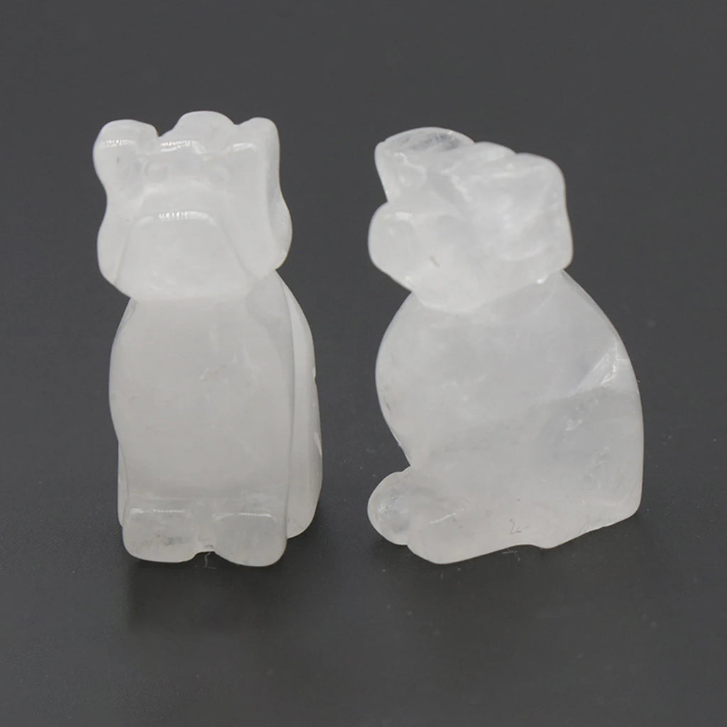 1x Hand-Carved Crystal Dog – 27×17 mm Mini Figurine (Multi-Stone Collection)