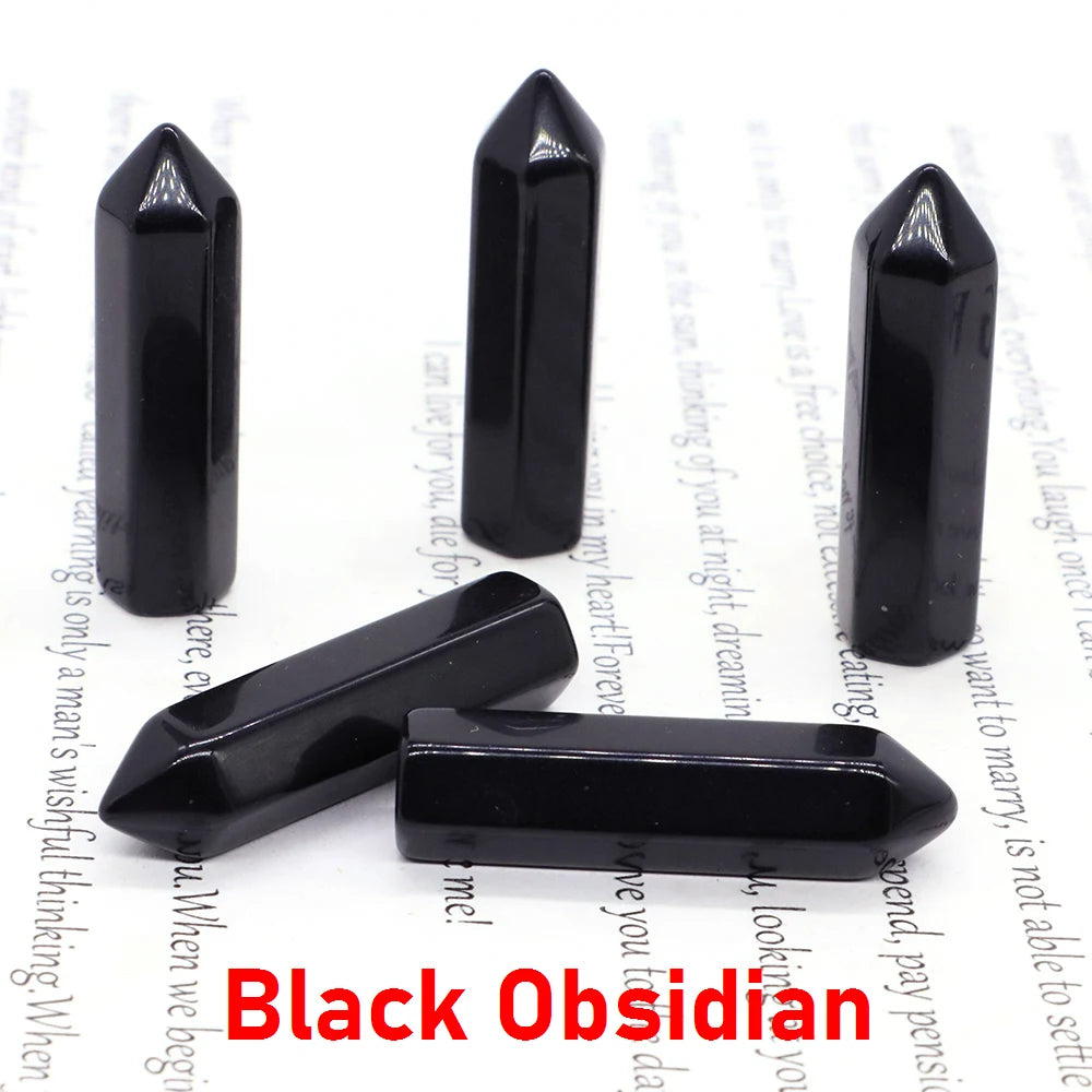 10x 40 mm Crystal Point Wand (Quartz Tower) – 30-Color Collection