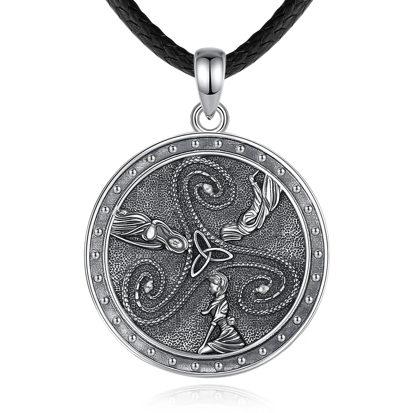 Collier Eudora en argent sterling 925 représentant la triple déesse Hécate – Pendentif amulette Triquetra à nœud celtique | Bijou païen Wicca, cadeau pour femme 