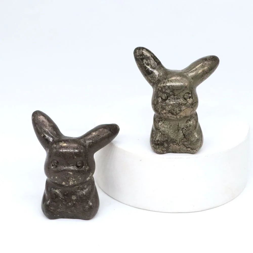 10x Hand-Carved Crystal “Pikachu” – 30 mm Mini Figurine (Multi-Stone Collection)