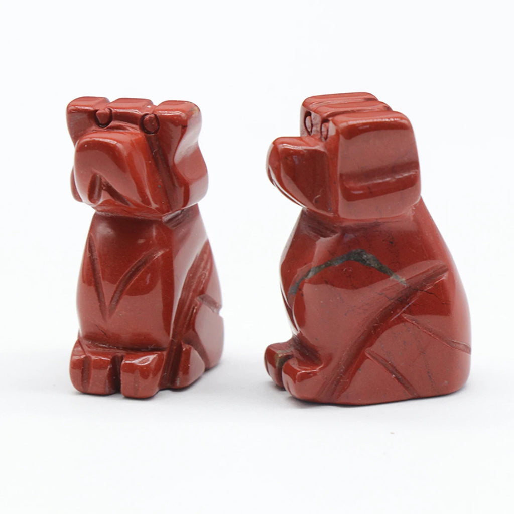 1x Hand-Carved Crystal Dog – 27×17 mm Mini Figurine (Multi-Stone Collection)