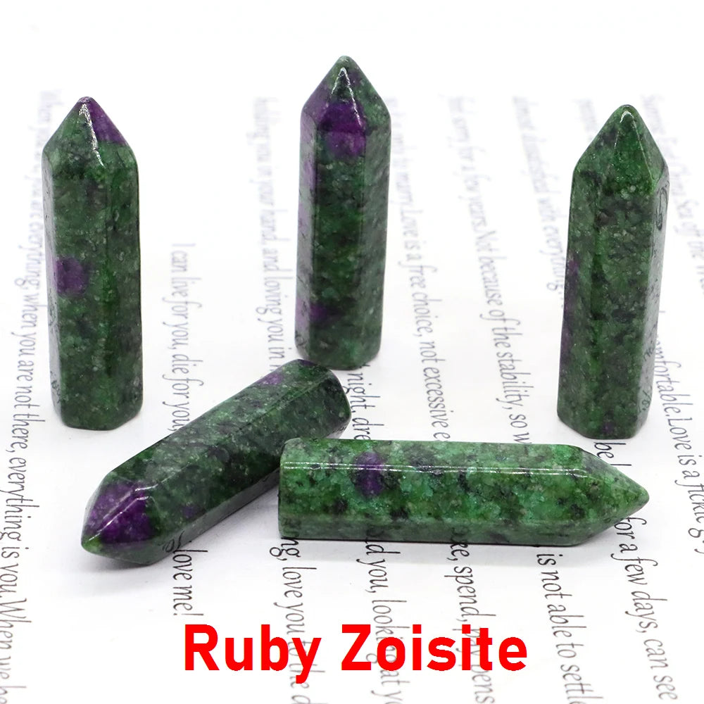 50x 40 mm Crystal Point Wand (Quartz Tower) – 30-Color Collection