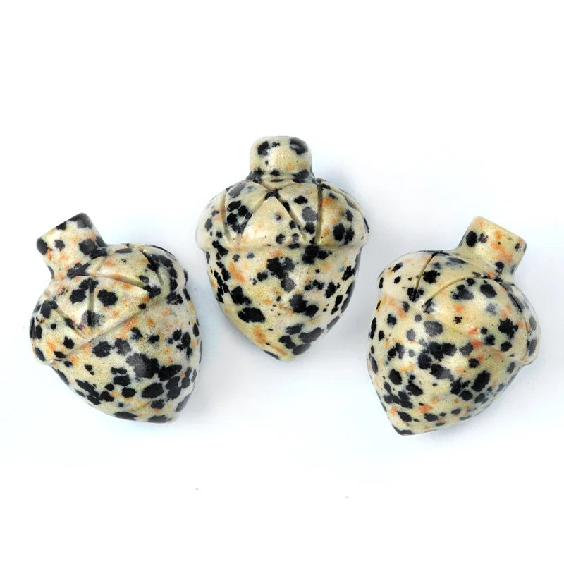 1x Pine Nut (Acorn) Crystal – 20×26 mm Carved Ornament (No Hole)