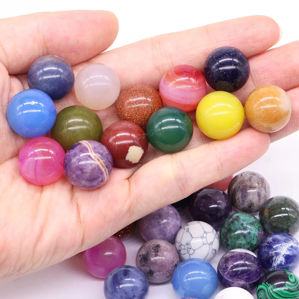 20x 16 mm Mini Crystal Sphere – Natural Stone Specimen Globe (Multi-Stone Collection)