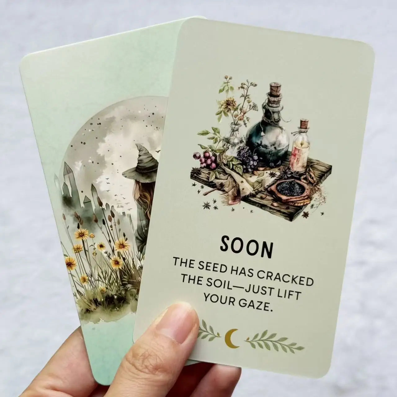 Mystic Whispers Oracle Deck – 72 Watercolor Cards (12 × 7 cm)