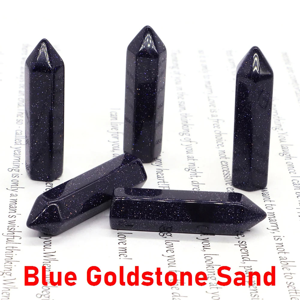 1x 40 mm Crystal Point Wand (Quartz Tower) – 30-Color Collection