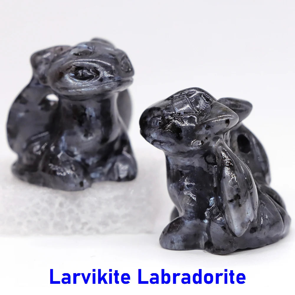 5x Hand-Carved Crystal Dragon – 30 mm “Toothless” Mini Figurine (Multi-Stone Collection)