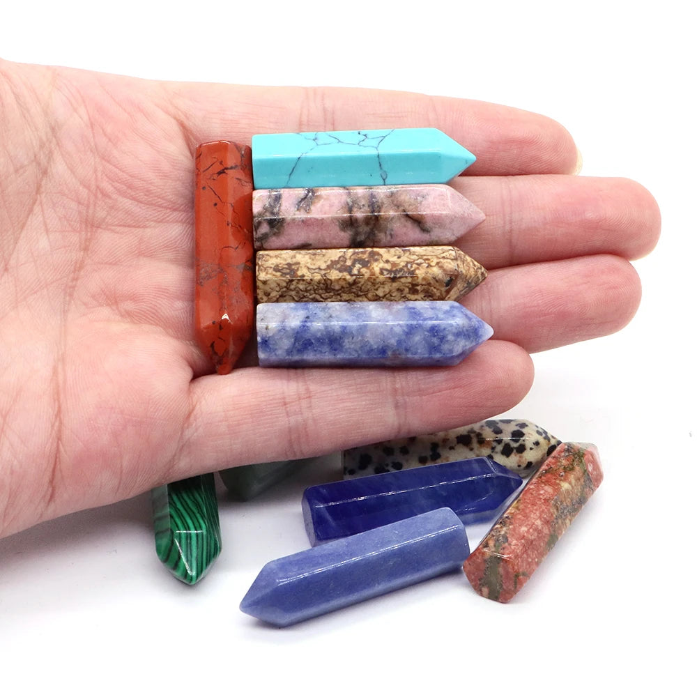 1x 40 mm Crystal Point Wand (Quartz Tower) – 30-Color Collection