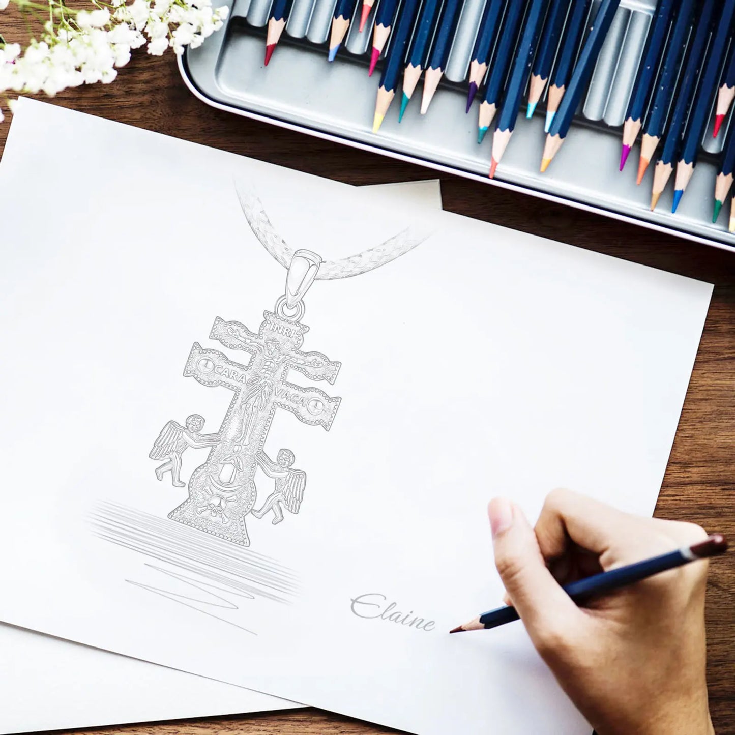 Eudora Caravaca Cross in 925 Sterling Silver – Symbol of Faith & Protection