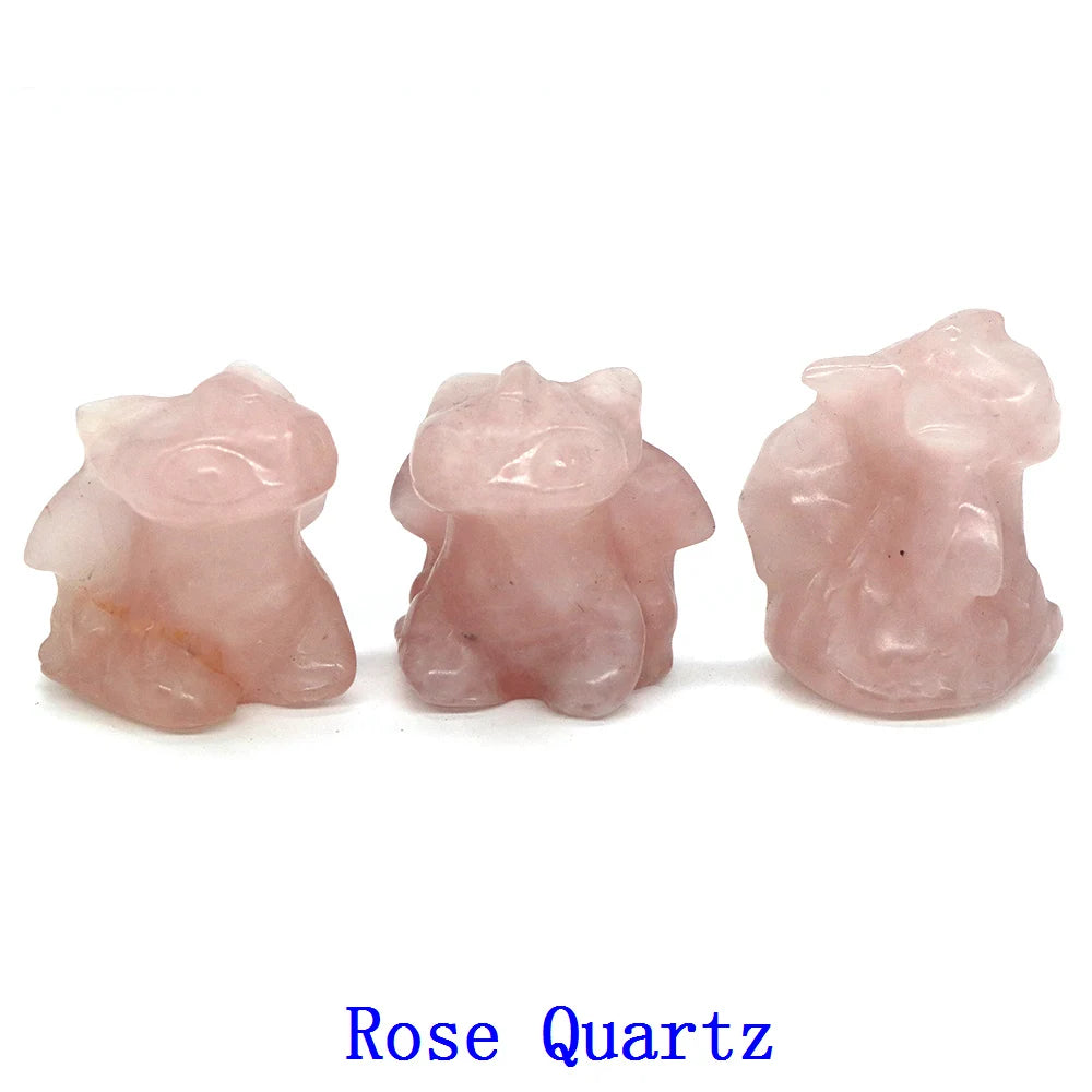 20x Hand-Carved Crystal Dragon – 30 mm “Toothless” Mini Figurine (Multi-Stone Collection)