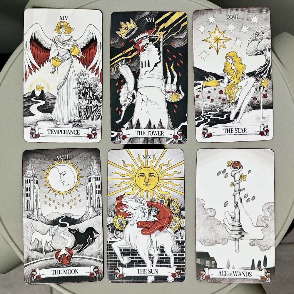 Secret Mirror Tarot Deck – 78 Cards with Red Gilded Edges