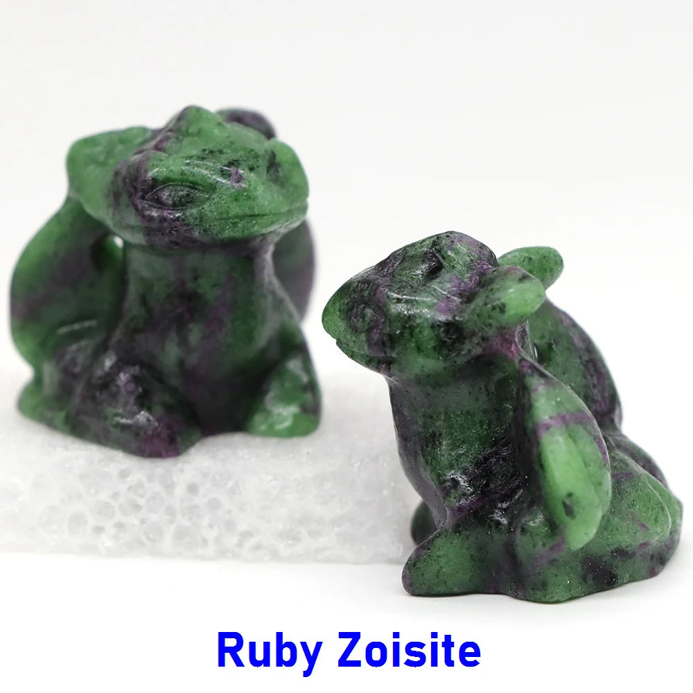 5x Hand-Carved Crystal Dragon – 30 mm “Toothless” Mini Figurine (Multi-Stone Collection)