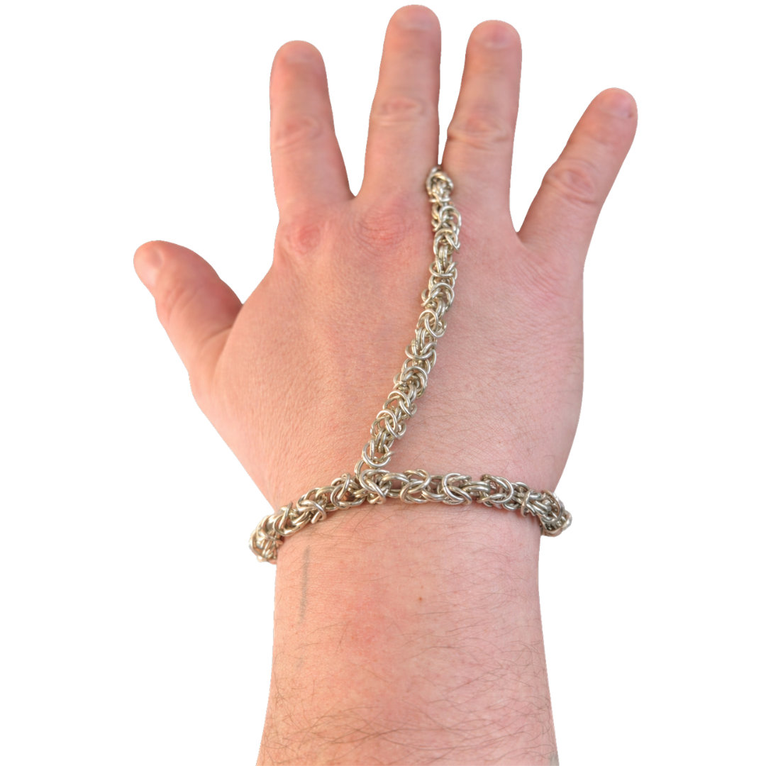 Handmade Byzantine Hand Chain in Gold, Silver & Platinum | Essence-Ciel