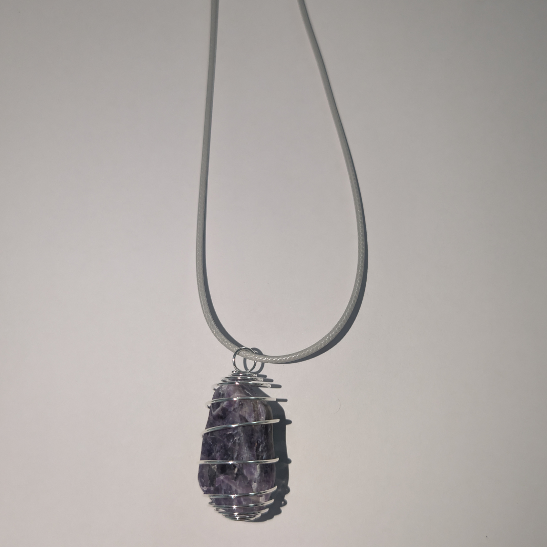 Handmade Chevron Amethyst Crystal Necklace & Keychain