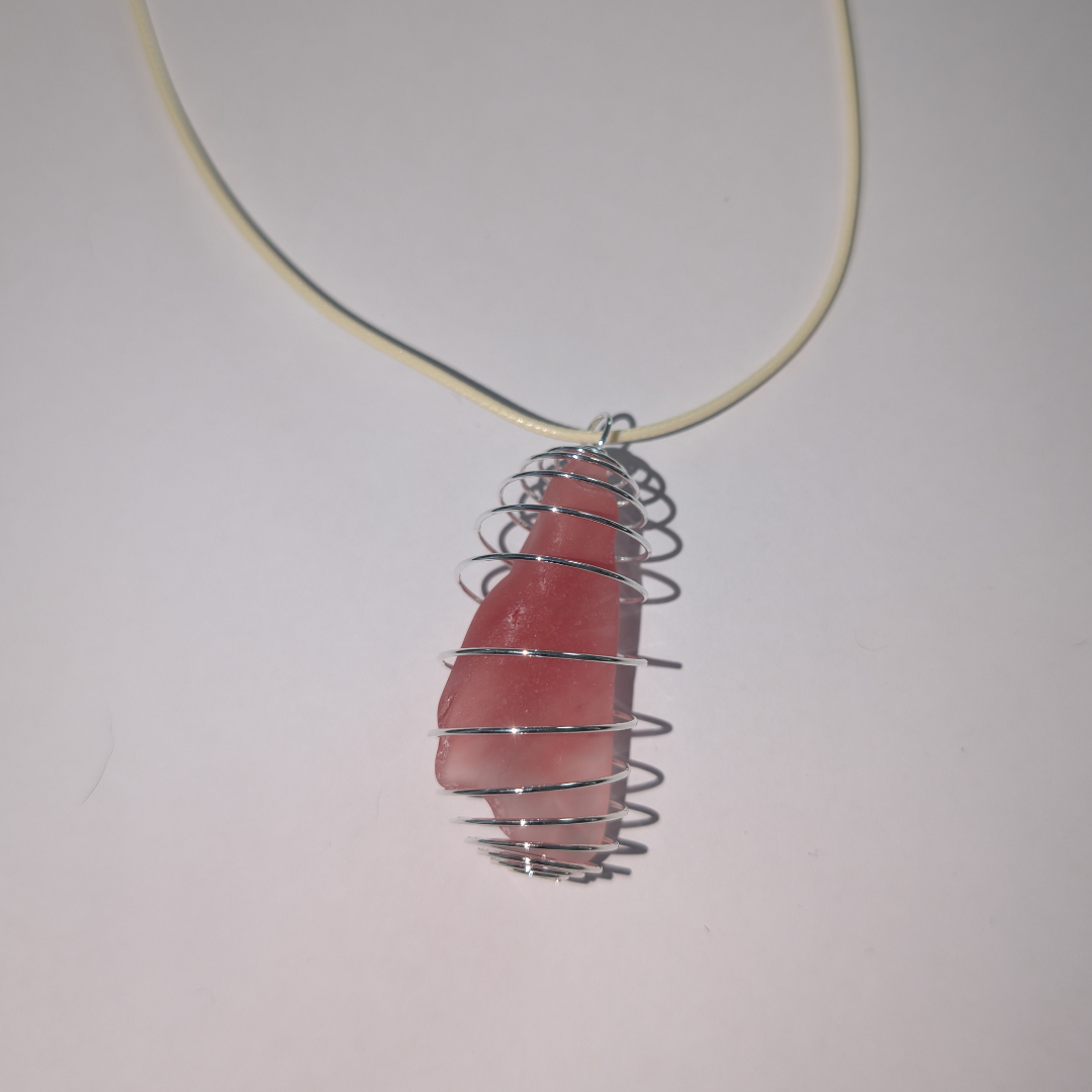 Handmade Strawberry Quartz Crystal Necklace