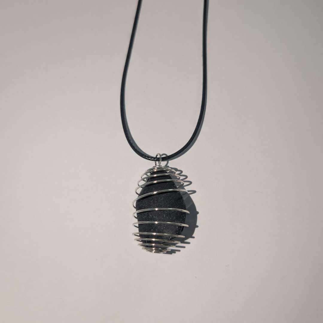Handmade Black Obsidian Crystal Necklace