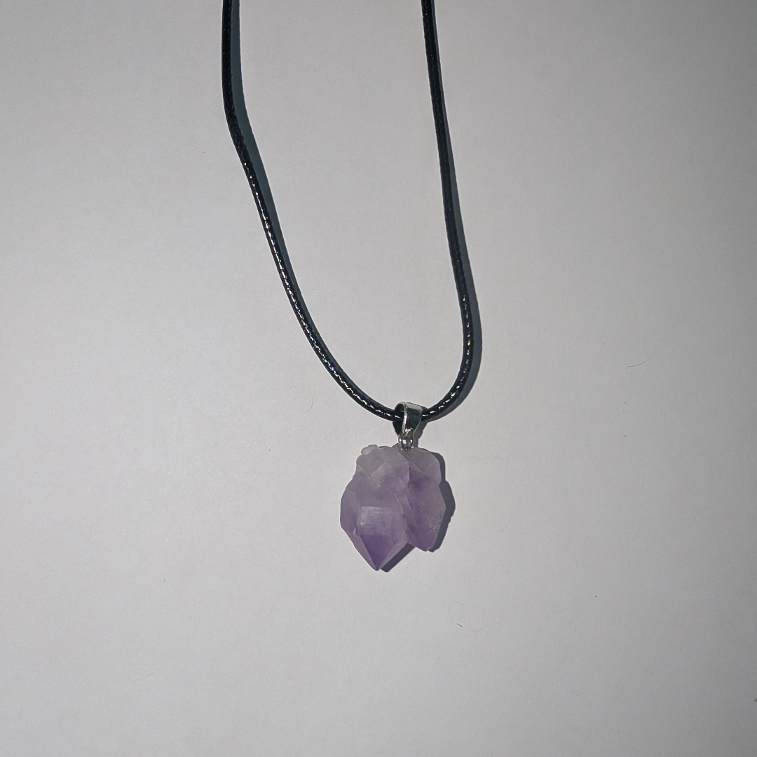 Handmade Amethyst Crystal Point Necklace