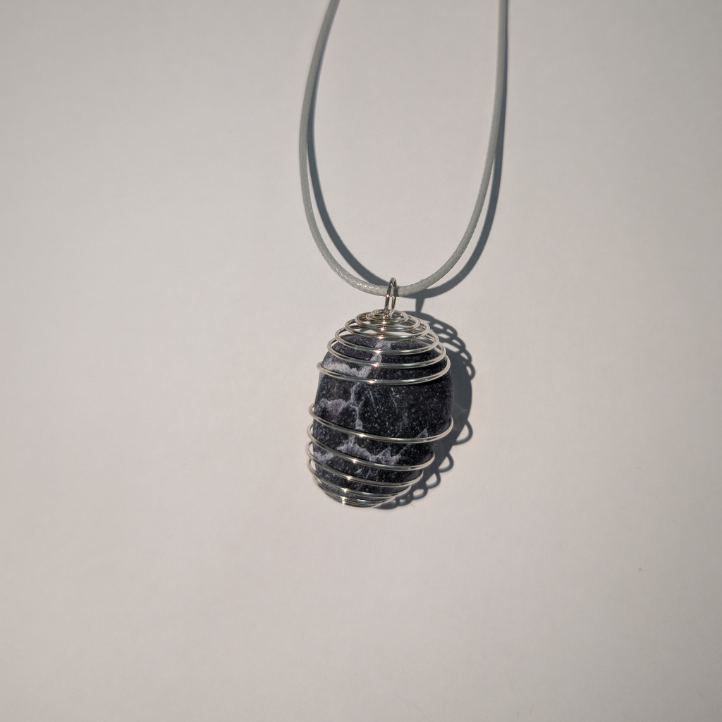 Handmade Chevron Amethyst Crystal Necklace & Keychain