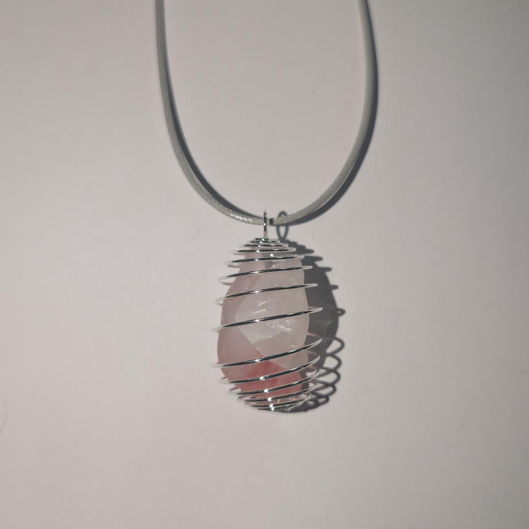 Handmade Strawberry Quartz Crystal Necklace