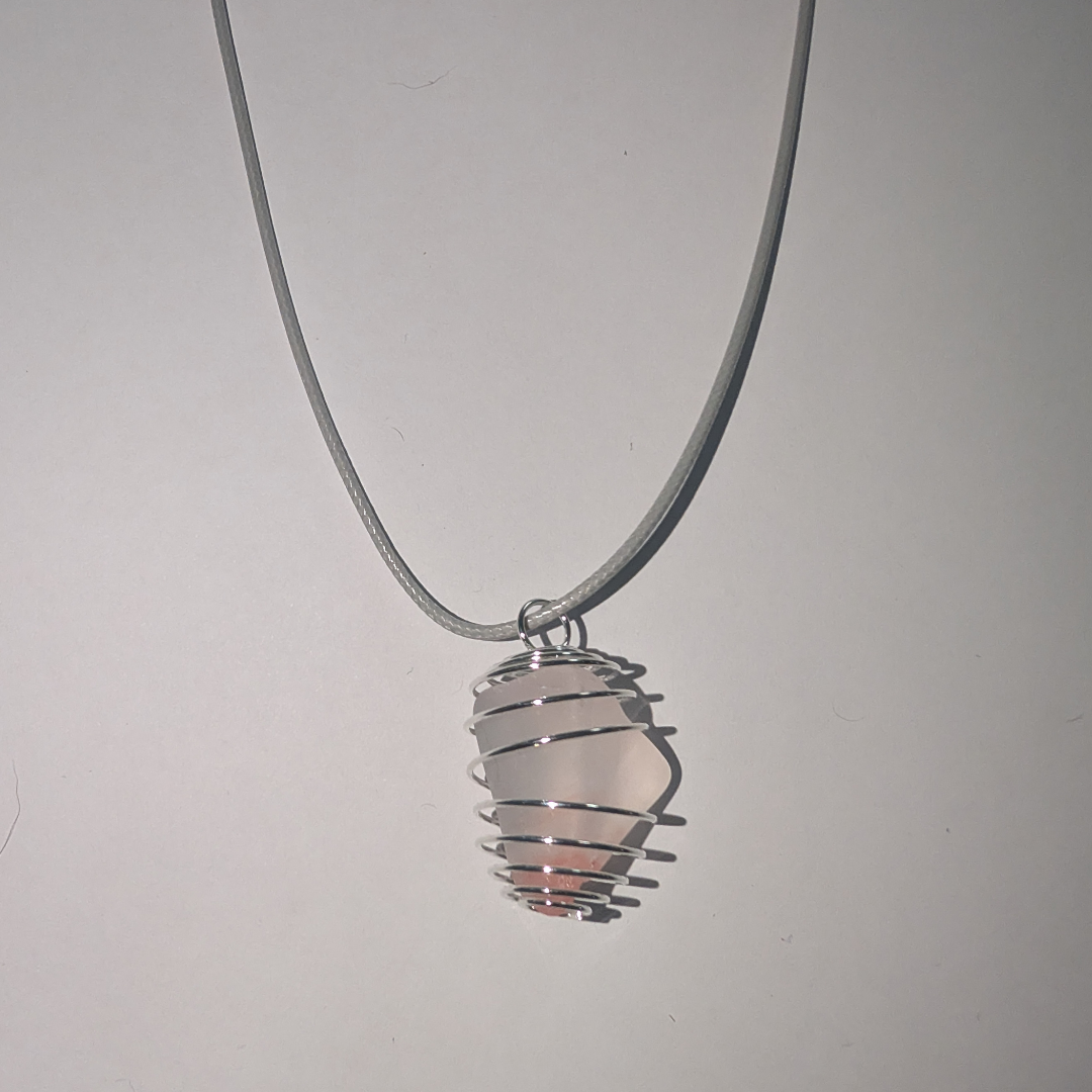 Handmade Strawberry Quartz Crystal Necklace
